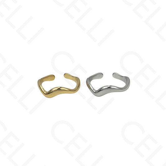 Anillo de Acero Ajustable - ondulado
