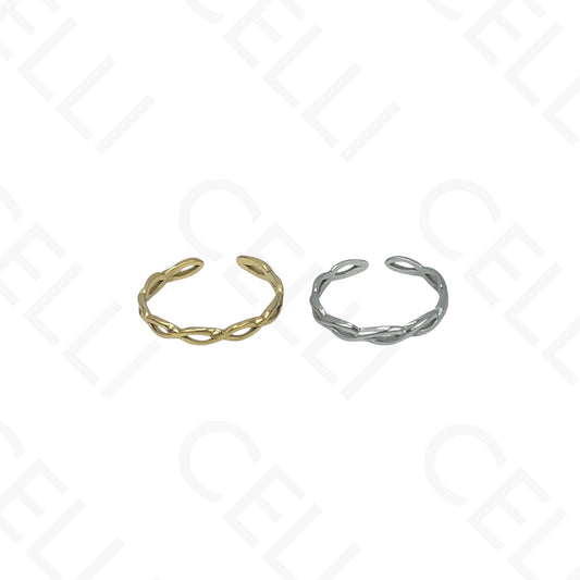 Anillo de Acero Ajustable - entrelazado