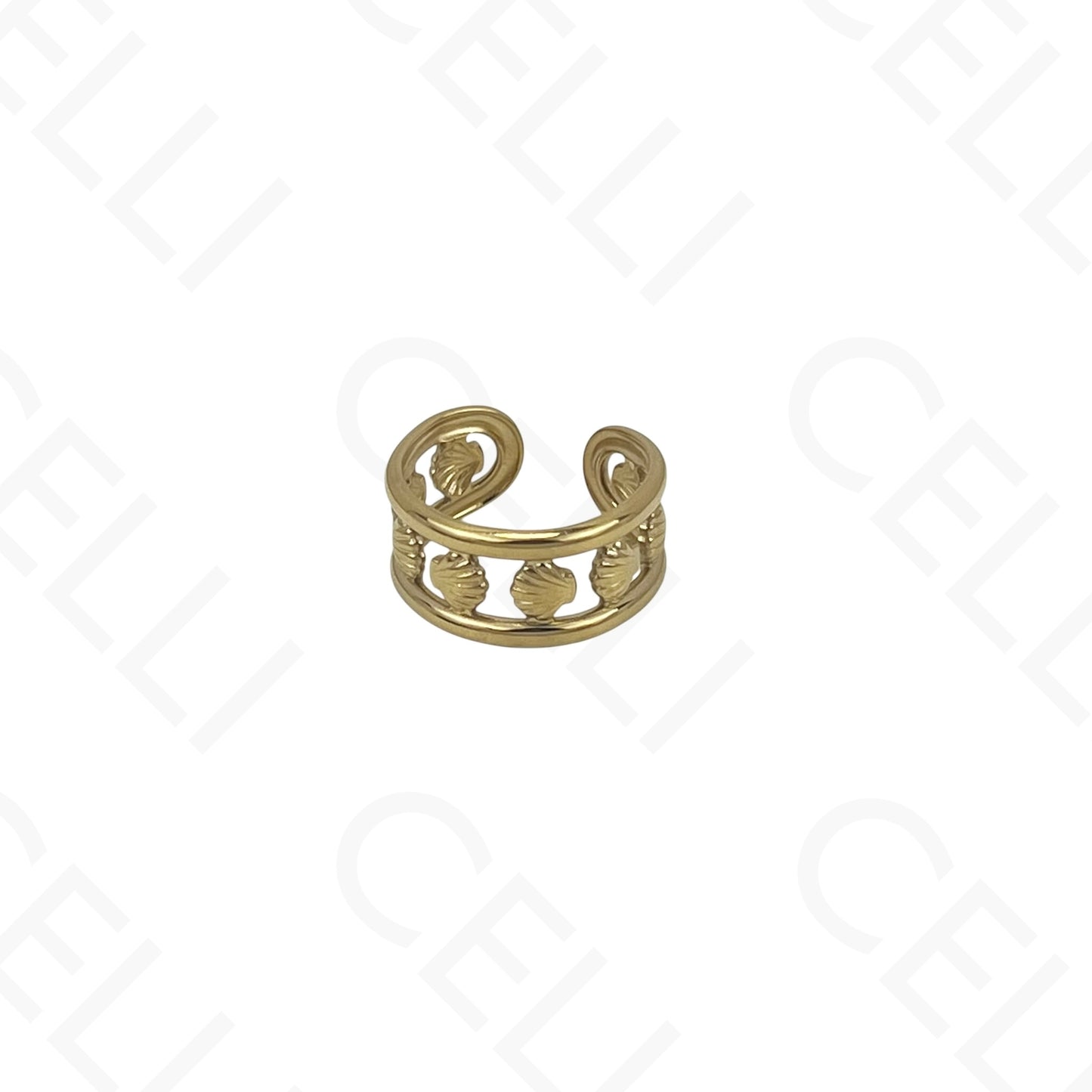 Anillo de Acero Ajustable - conchas