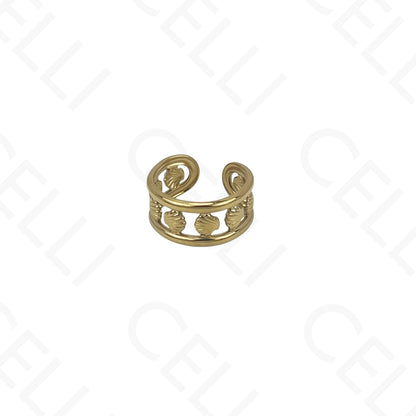Anillo de Acero Ajustable - conchas