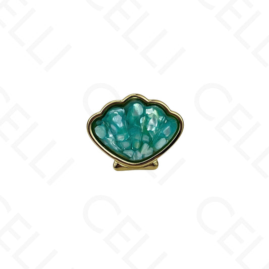 Anillo de Acero Ajustable - concha con resina
