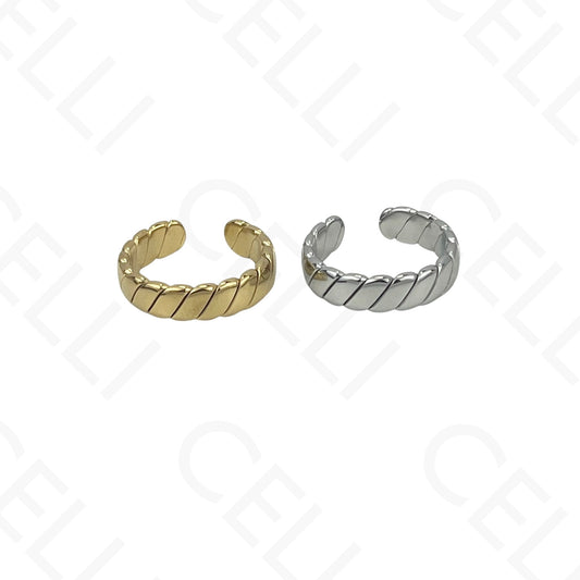 Anillo de Acero Ajustable - torcido aplanado