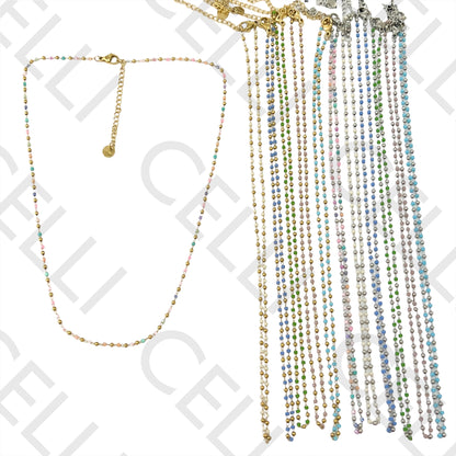 Colar de Aço simples - missangas miyuki