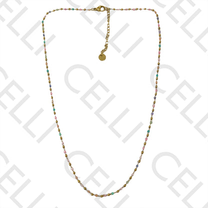 Colar de Aço simples - missangas miyuki