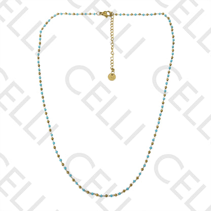 Colar de Aço simples - missangas miyuki