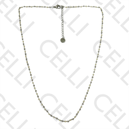 Colar de Aço simples - missangas miyuki