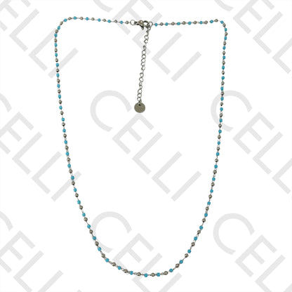 Colar de Aço simples - missangas miyuki