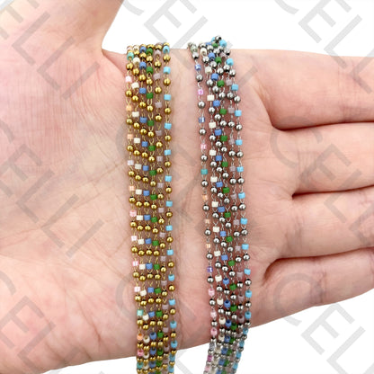 Colar de Aço simples - missangas miyuki