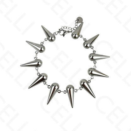 Steel necklace - square with mother-of-pearl