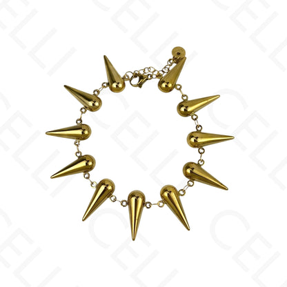 Steel necklace - square with mother-of-pearl