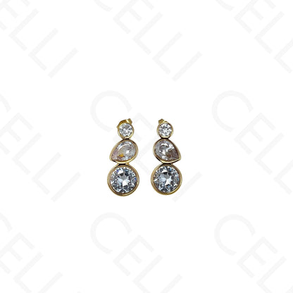 Brinco de aço - com brilhantes irregulares