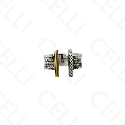 不锈钢戒指 - 亮钻