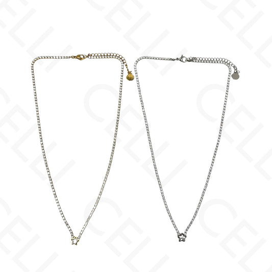 Collar de acero - cuadrado con nácar