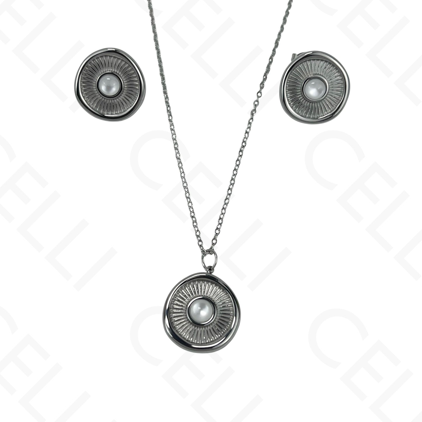 钢制耳环 - 圆形太阳