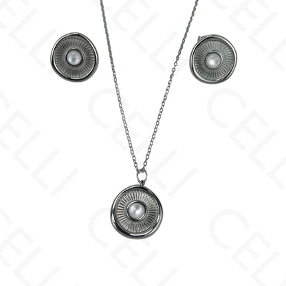 钢制耳环 - 圆形太阳