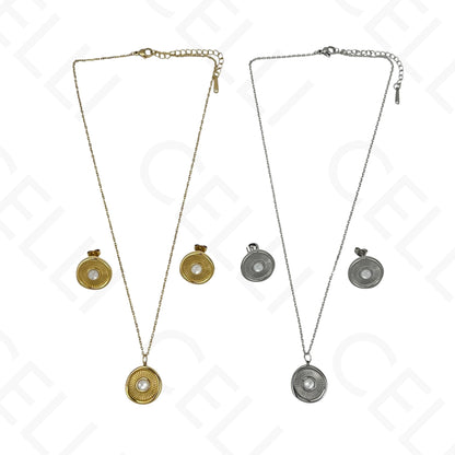 钢制耳环 - 圆形太阳