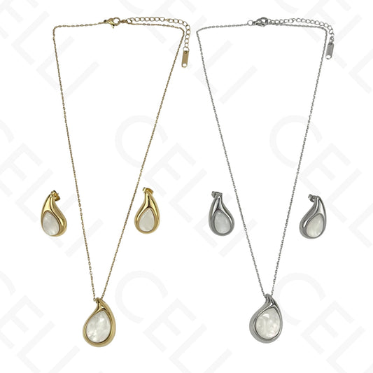 钢制耳环 - 水滴形