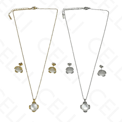 Colar/Brinco de aço - redondo