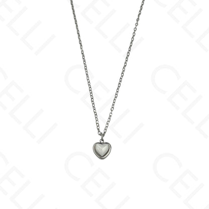 Colar/Brinco de aço - coração