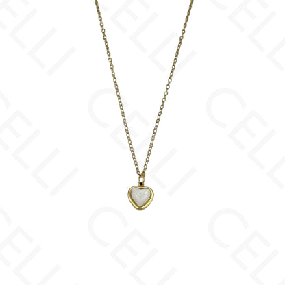 Colar/Brinco de aço - coração