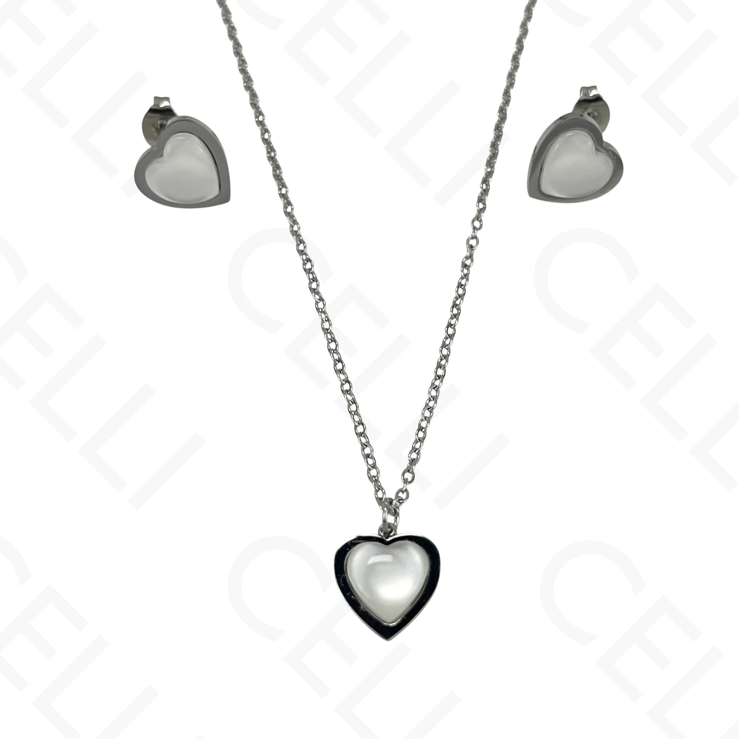 钢制耳环 - 心形