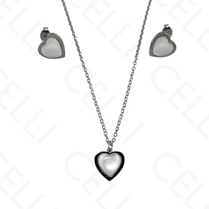 钢制耳环 - 心形