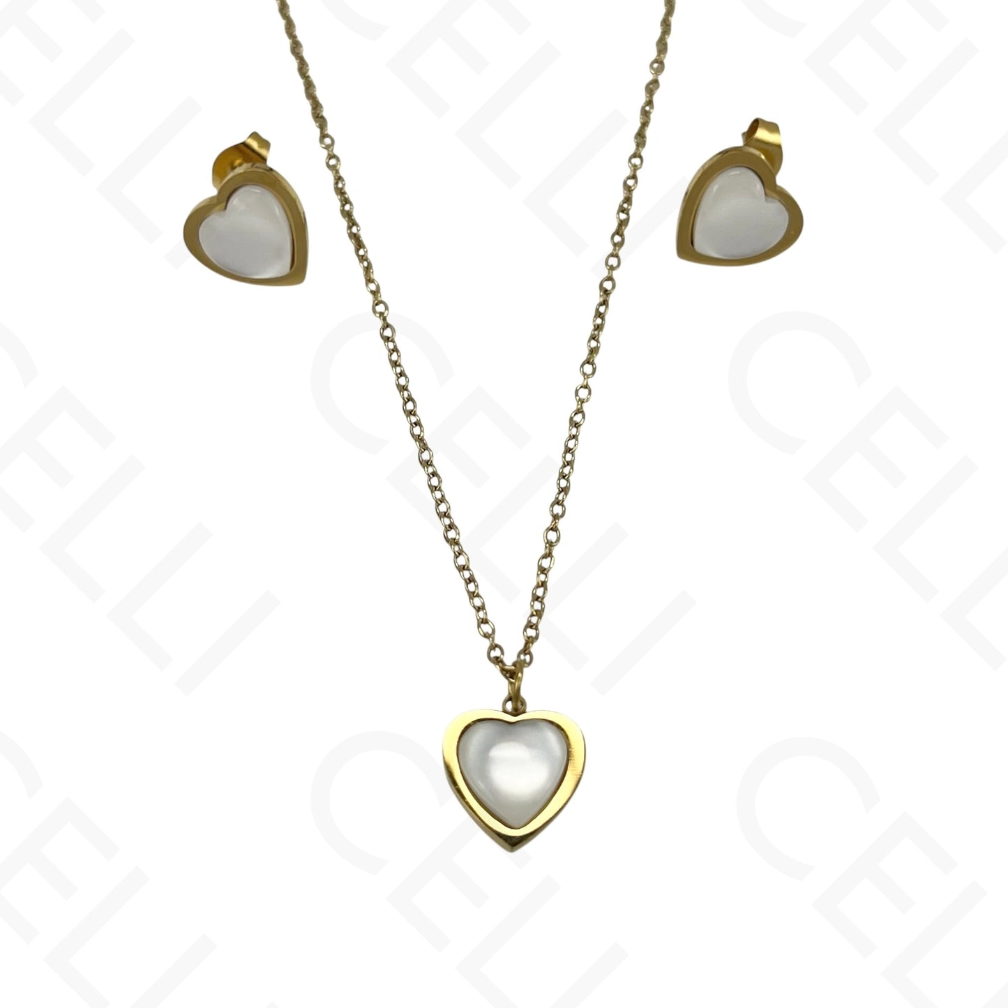 钢制耳环 - 心形