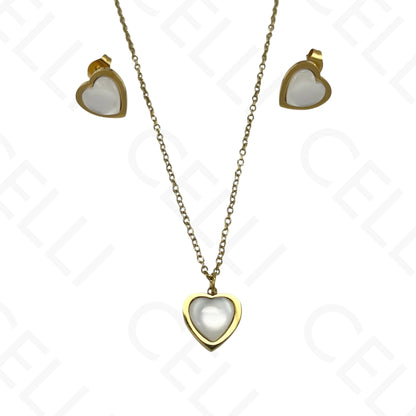 钢制耳环 - 心形