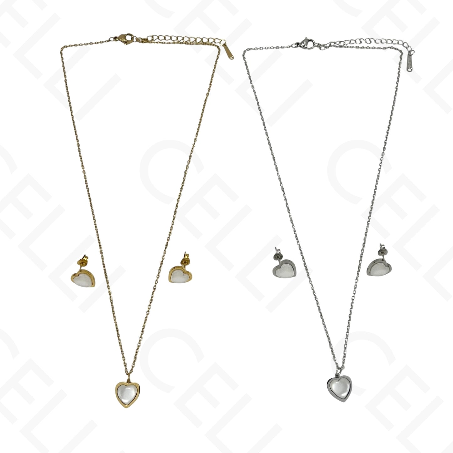 钢制耳环 - 心形