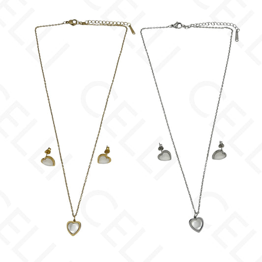 钢制耳环 - 心形