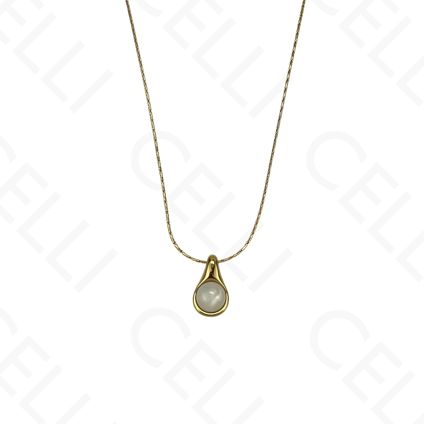 Colar/Brinco de aço - gota