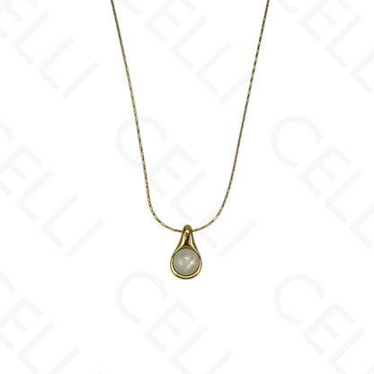 Colar/Brinco de aço - gota