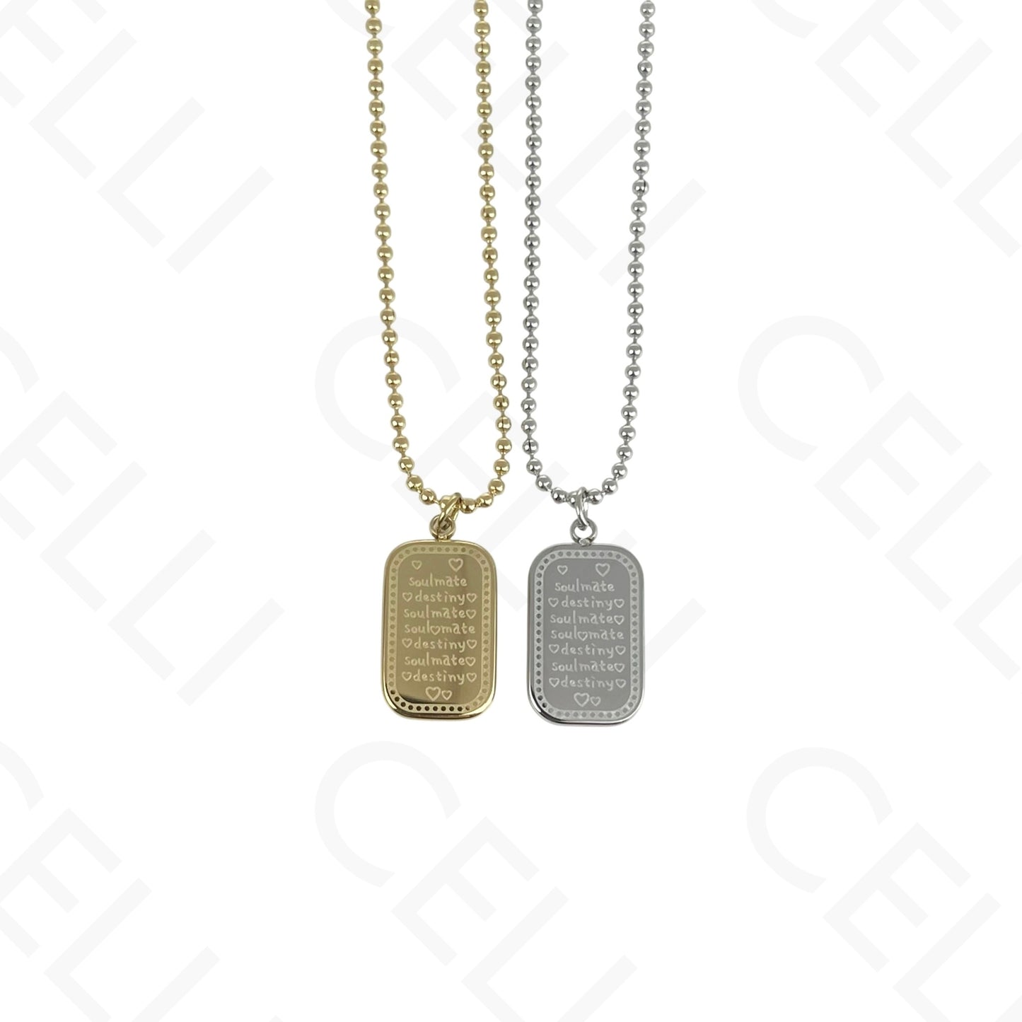 Colar/Brinco de aço - rectangular com madrepérola