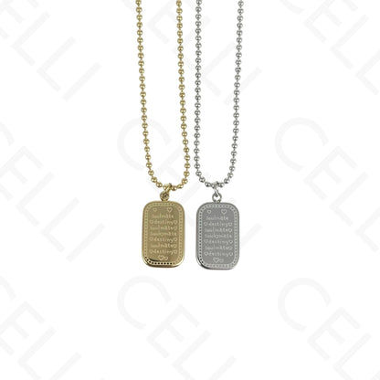 Colar/Brinco de aço - rectangular com madrepérola