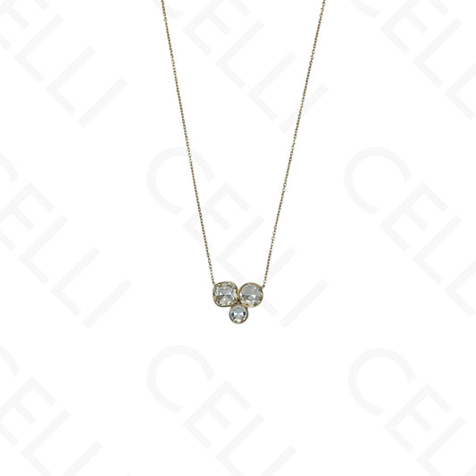 Steel necklace - 3 brilliants