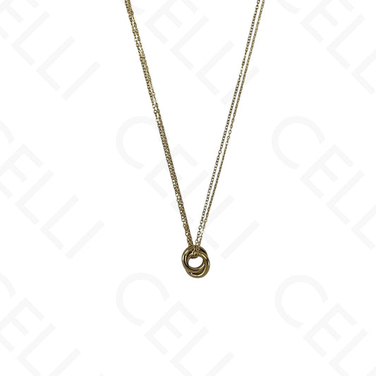 Steel necklace - double with double ring