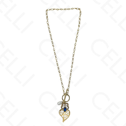 Steel necklace - Viana heart with OT clasp