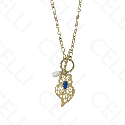 Steel necklace - Viana heart with OT clasp