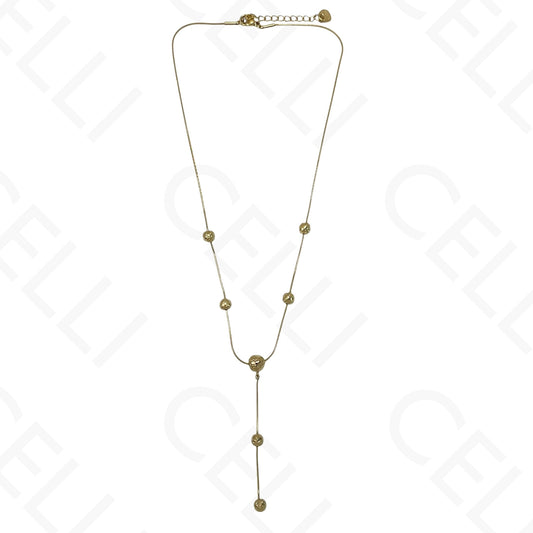 Steel necklace - Viana balls in Y-shape