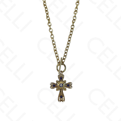 Collar de acero - cruz y cierre OT