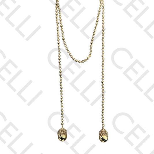 Colar de moda - comprido tipo cachecol com pendente belota