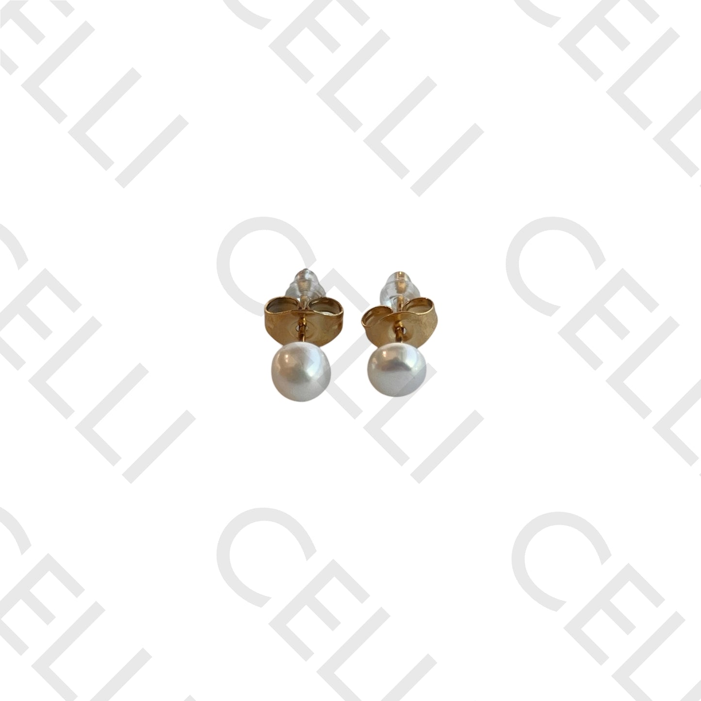 钢制耳环 - 天然珍珠