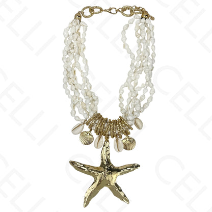Colar de moda - búzios e estrela do mar