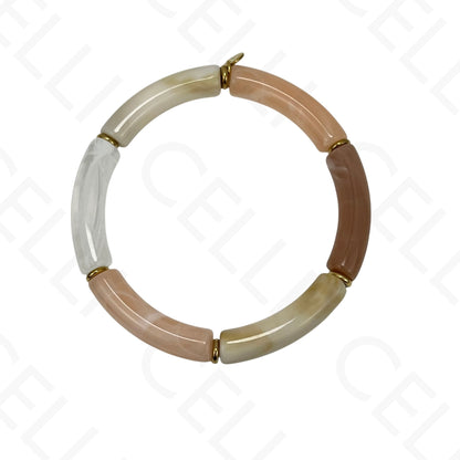 Bracelete de Aço - resina, elástico
