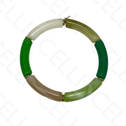 Bracelete de Aço - resina, elástico