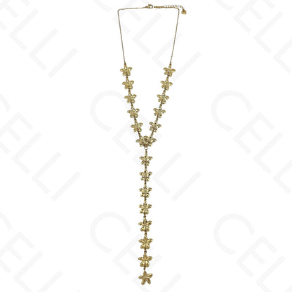 Steel Necklace - Y-Shaped Flowers