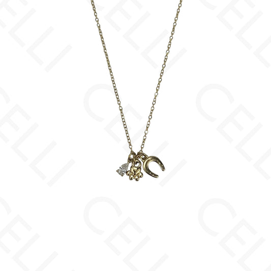 Steel Necklace - Paw, Horseshoe