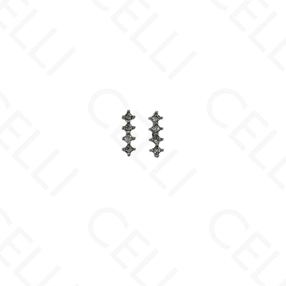 Brinco de aço - 4 brilhantes em linha