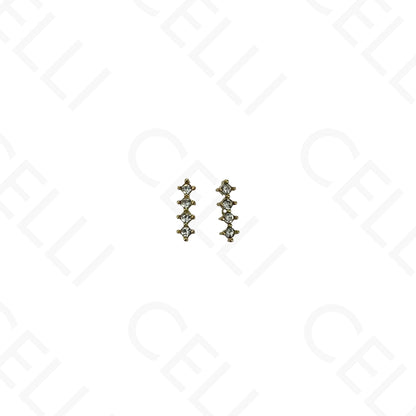 Brinco de aço - 4 brilhantes em linha
