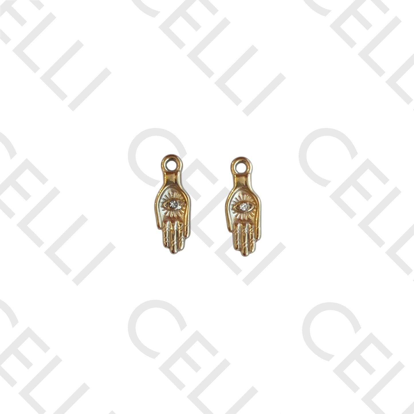 Medalha de Aço - mão com brilhante (2 und.)